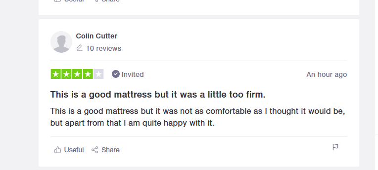 Example emma mattress reviews from trustpilot